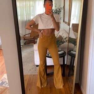 Extreme flare mustard pants